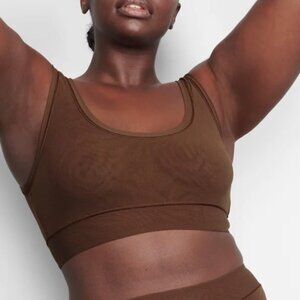 SKIMS Summer Mesh Scoop Bralette Cocoa XS